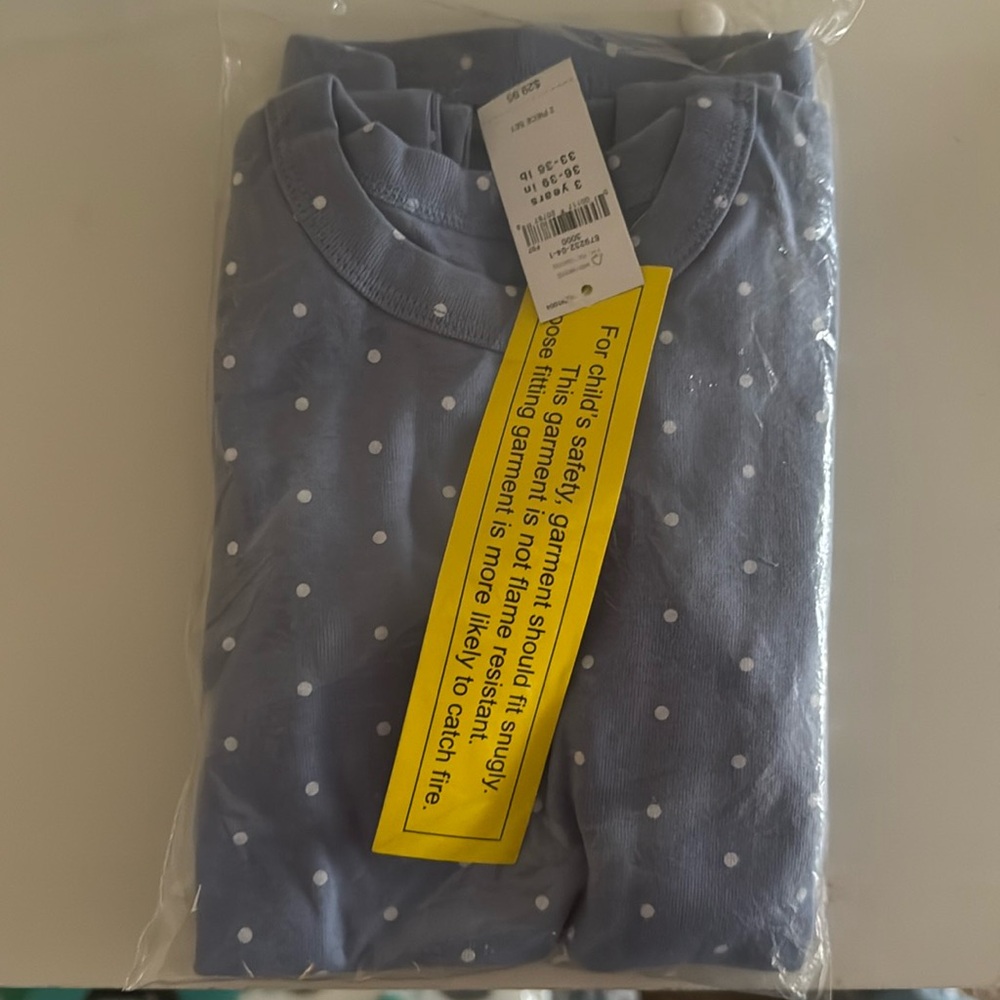 {Baby Gap}-Size 3T-Girls Blue and White Polka Dot 2 Piece PJs